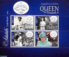 Aitutaki 2017 Sapphire Jubilee Queen Elizabeth II, 4v M/s, Mint NH, History - Kings & Queens (Royalty) - Royalties, Royals