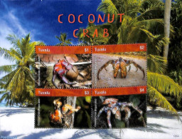 Tuvalu 2018 Coconut Crabs 4v M/s, Mint NH, Nature - Shells & Crustaceans - Crabs And Lobsters - Vie Marine