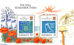 Kiribati 2018 Lest We Forget S/s, Mint NH, History - Various - Maps - World War I - Geographie