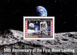 Grenada 2019 50 Years Moonlanding S/s, Mint NH, Transport - Stamps On Stamps - Space Exploration - Briefmarken Auf Briefmarken