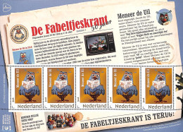 Netherlands 2018 Fabeltjeskrant M/s, Mint NH, Nature - Performance Art - Owls - Radio And Television - Unused Stamps