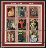Guinea Bissau 2001 Toulouse-Lautrec 9v M/s, Mint NH, Art - Henri De Toulouse-Lautrec - Modern Art (1850-present) - Pai.. - Guinée-Bissau