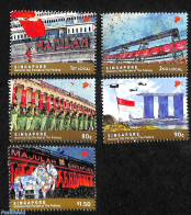 Singapore 2023 National Day Parade 5v, Mint NH, Transport - Helicopters - Elicotteri