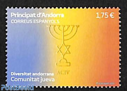 Andorra, Spanish Post 2023 The Jewish Community 1v, Mint NH, Religion - Judaica - Ungebraucht