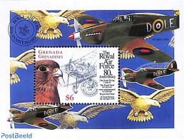 Grenada Grenadines 1998 Royal Air Force, Double Decker/Falcon S/s, Mint NH, Nature - Transport - Birds - Aircraft & Av.. - Flugzeuge