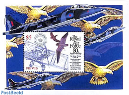 Nevis 1998 Royal Air Force, Bristol F2B S/s, Mint NH, Nature - Transport - Birds - Aircraft & Aviation - Vliegtuigen