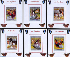 Guinea, Republic 2008 Butterflies 6 S/s, Imperforated, Mint NH, Nature - Butterflies - Autres & Non Classés