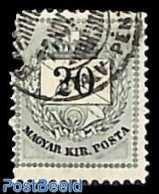 Hungary 1874 20K, Grey, Perf, 13, Used, Used Or CTO - Gebruikt