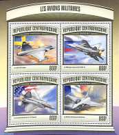 Central Africa 2017 Military Planes 4v M/s, Mint NH, Transport - Aircraft & Aviation - Airplanes