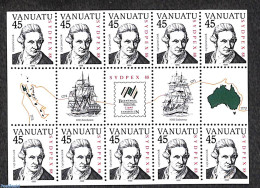 Vanuatu 1988 Sydpex M/s, Mint NH, History - Transport - Explorers - Philately - Ships And Boats - Erforscher