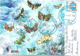 Mites Et Papillons D'Ukraine. Bloc-feuillet Sur Lettre 2024 à Andorra, Avec Verso Triton Pyreneen D'Andorre - Ukraine