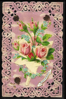 Carte à Bordure En Dentelle Cartonnée Avec Bouquet De Roses Ajoutis 365 Jours De Bonheur - A Systèmes