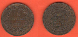 Luxembourg 10 Centimes 1854 Lussemburgo Bronze Coin  K 23 - Luxemburg