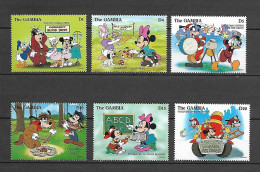 Disney Set Gambia 1996 Voluntary Activities - Disney Characters MNH - Disney