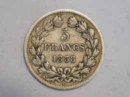 FRANCE 5 Francs 1838 BB - Silver, Argent Franc - 5 Francs