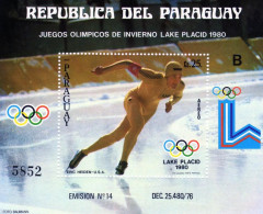 Paraguay 1980, Winter Olympic Games, Skating, B, BF - Pattinaggio Artistico