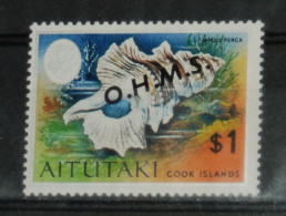 AITUTAKI 1978, Marine Life, Shell, Fauna, Overprint O.H.M.S., MNH**, CV: €12 - Conchiglie