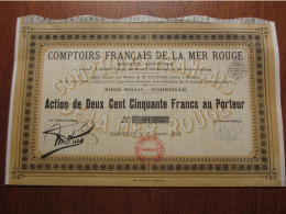 FRANCE - 13 - MARSEILLE 1932 - COMPTOIRS FRANCAIS DE LA MER ROUGE - ACTION DE 250 FRS - PEU COURANT - Andere & Zonder Classificatie