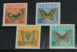 EQUADOR 1961, Butterflies, Insects, Fauna, MNH** - Butterflies