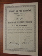 PAYS-BAS ; AMSTERDAM 1898 - NORTHWESTERN & PACIFIC HYPOTHEEKBANK - BEWIJS VAN DEELGERECHTIGHEID IN 35% - Sonstige & Ohne Zuordnung