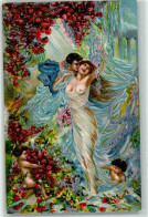 39286411 - Erotik Poesie Liebe Mythologie Fantasie Nr. 1014 English Cromoscultc. The Enchantment Of Flowers AK - Sonstige & Ohne Zuordnung