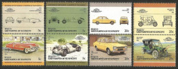 AU-32 Bequia Automobiles Cars Voitures Cadillac Excalibur Ford Escort Stanley Pair Of Stamps MNH ** Neuf SC - Cars