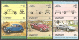 AU-28 Saint Vincent Automobiles Cars Voitures Lancia Aprilia Austin Healy Maserati Pair Of Stamps MNH ** Neuf SC - Coches