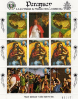 Paraguay 1984, Christmas, Pope J. Paul II, Raphael, Sheetlet - Madonnas