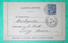 ENTIER SAGE 15C CAD TYPE A BRINON LES ALLEMANDS NIEVRE POUR LUZY 1898 LETTRE COVER FRANCE - 1877-1920: Semi Modern Period