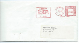 Italia 1989; EMA ; Storia Postale; Affrancatura Meccanica Rossa: " Azienda Autonoma Di Turismo- Prato" - 1981-90: Poststempel