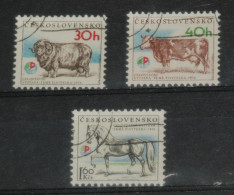CZECHOSLOVAKIA 1976, Agricultural Exhibition, Horses, Cown, Sheep, Animals, Fauna, Mi #2336-8, Used - Hoftiere