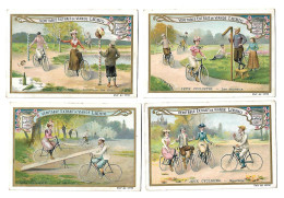 S 658 , Liebig 6 Cards, Jeux Cyclistes (lower Condition, Small Fold)  (ref B16) - Liebig
