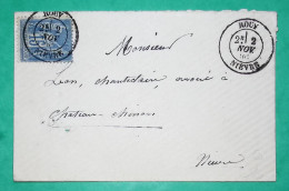 N°90 SAGE CAD TYPE 18 ROUY NIEVRE POUR CHATEAU CHINON 1886 LETTRE COVER FRANCE - 1877-1920: Semi Modern Period