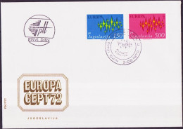 Europa CEPT 1972 Yougoslavie - Jugoslawien - Yugoslavia FDC Y&T N°1343 à 1344 - Michel N°1457 à 1458 - 1972