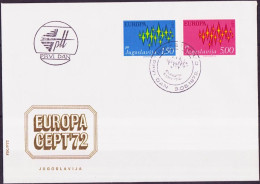 Yougoslavie - Jugoslawien - Yugoslavia FDC 1972 Y&T N°1343 à 1344 - Michel N°1457 à 1458 - EUROPA - FDC