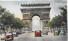 CPSM Paris Arc De Triomphe Et Très Vieilles Automobiles - Distrito: 08