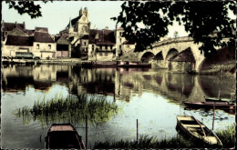 CPA Villeneuve Sur Yonne, Die Kirche Und Die Brücke - Autres & Non Classés