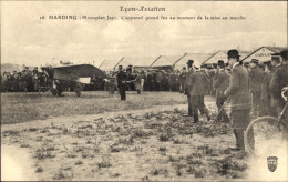 CPA Lyon Aviation, Harding, Monoplan Jap, Das Flugzeug Fängt Beim Einschalten Feuer - Autres & Non Classés