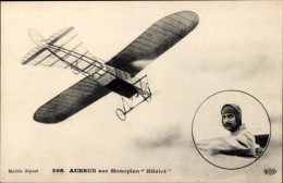 CPA Aubrun Auf Blériot-Eindecker, Gnôme-Motor, Flugzeug, Pilot, Flugpionier - Otros & Sin Clasificación