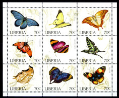 Liberia 1660-1668 Postfrisch Schmetterlinge #GB737 - Liberia