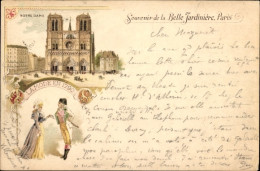 Lithographie Paris IV., Notre Dame, La Mode En 1790, La Belle Jardiniere, Rue Du Pont Neuf, Reklame - Autres & Non Classés