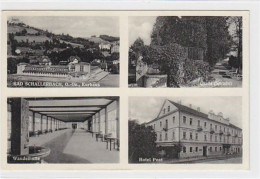 39042611 - Bad Schallerbach Mit Kurhaus, Quelle (Sprudel), Wandelhalle Und Hotel Post Gelaufen 1951. Rueckseite Leicht  - Other & Unclassified