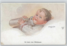 12018011 - Fialkowska W. Baby Mit Milchflasche - - Fialkowska, Wally