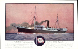 Artiste CPA Dampfschiff Memphis, Messageries Maritimes, MM - Sonstige & Ohne Zuordnung