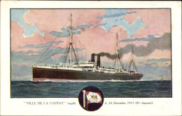 Artiste CPA Dampfschiff Ville De La Ciotat, Messageries Maritimes, MM - Autres & Non Classés