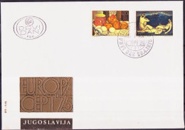 Europa CEPT 1975 Yougoslavie - Jugoslawien - Yugoslavia FDC Y&T N°1479 à 1480 - Michel N°1598I à 1599I - 1975