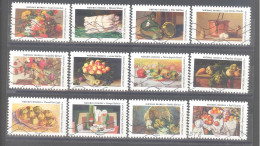 France Autoadhésifs Oblitérés N°2332/2343 (Série Complète : Natures Mortes) (lignes Ondulées) - Used Stamps