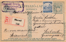 Ungarn: 1917: Einschreiben Ganzsache Skrad Nach Leibnitz - Autres & Non Classés