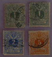 BELGIQUE  2 X YT 26+27/28 OBLITERES  ANNEES 1869/1876 - 1869-1888 Lion Couché (Liegender Löwe)