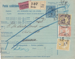 Ungarn: 1916: Paketkarte Bieske Nachnahme - Otros & Sin Clasificación